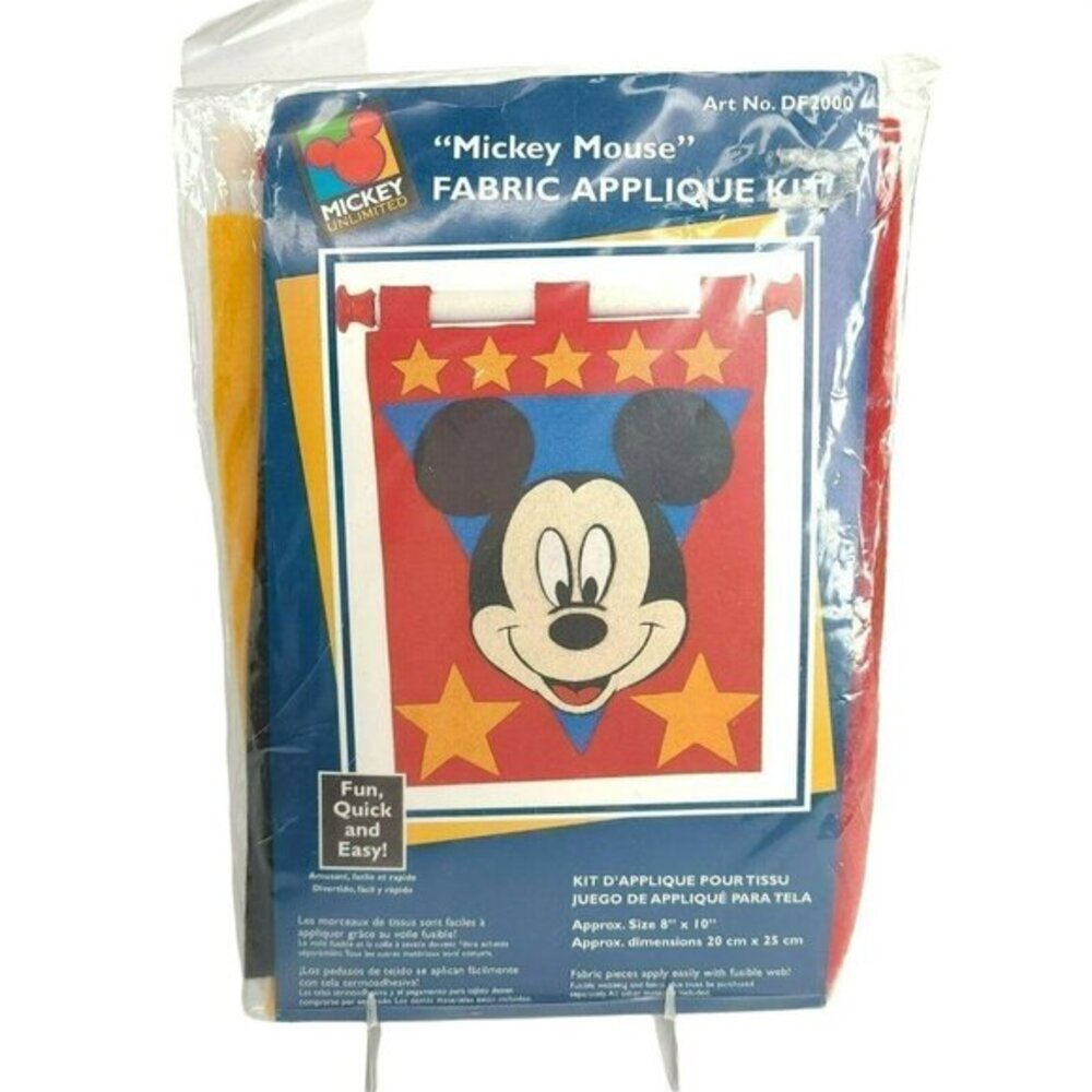 Disney Mickey Mouse Fabric Felt Applique Craft Kit Wall Art 8 x‎ 10 Caron New